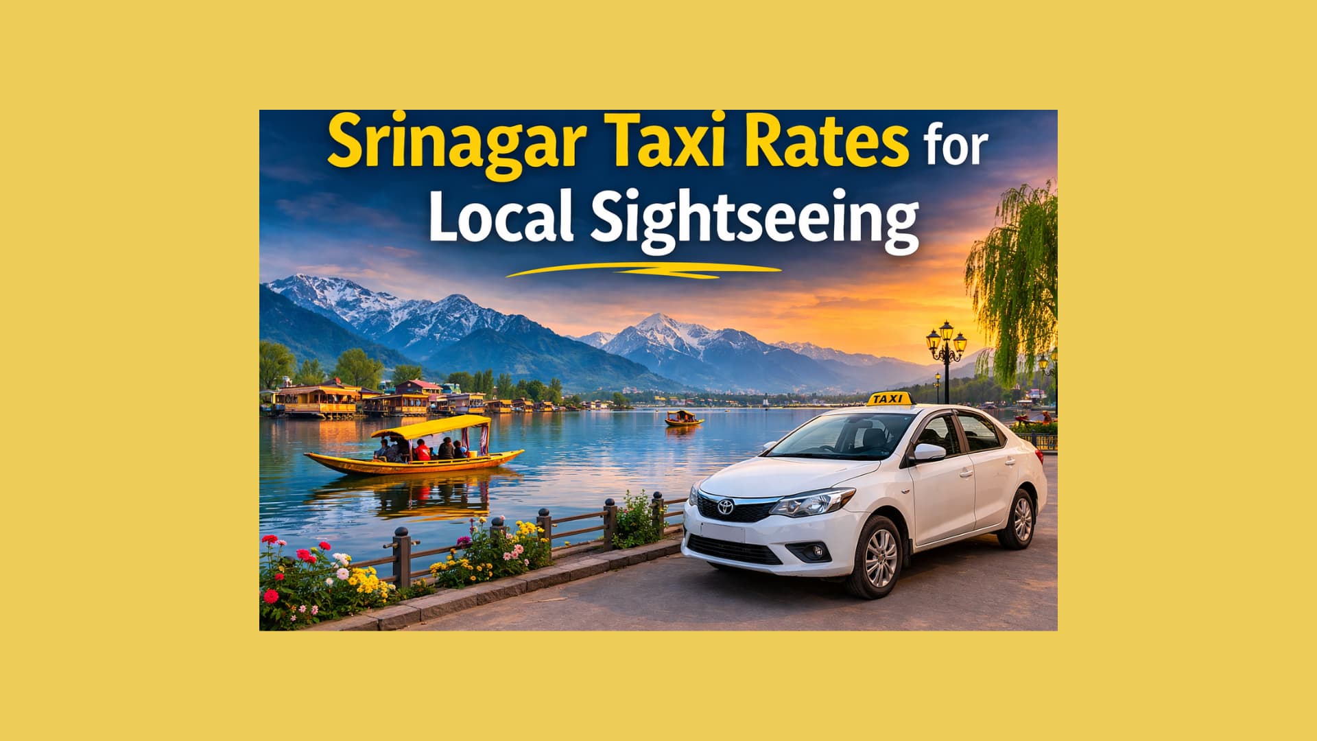 srinagar taxi rates for local sightseeing
